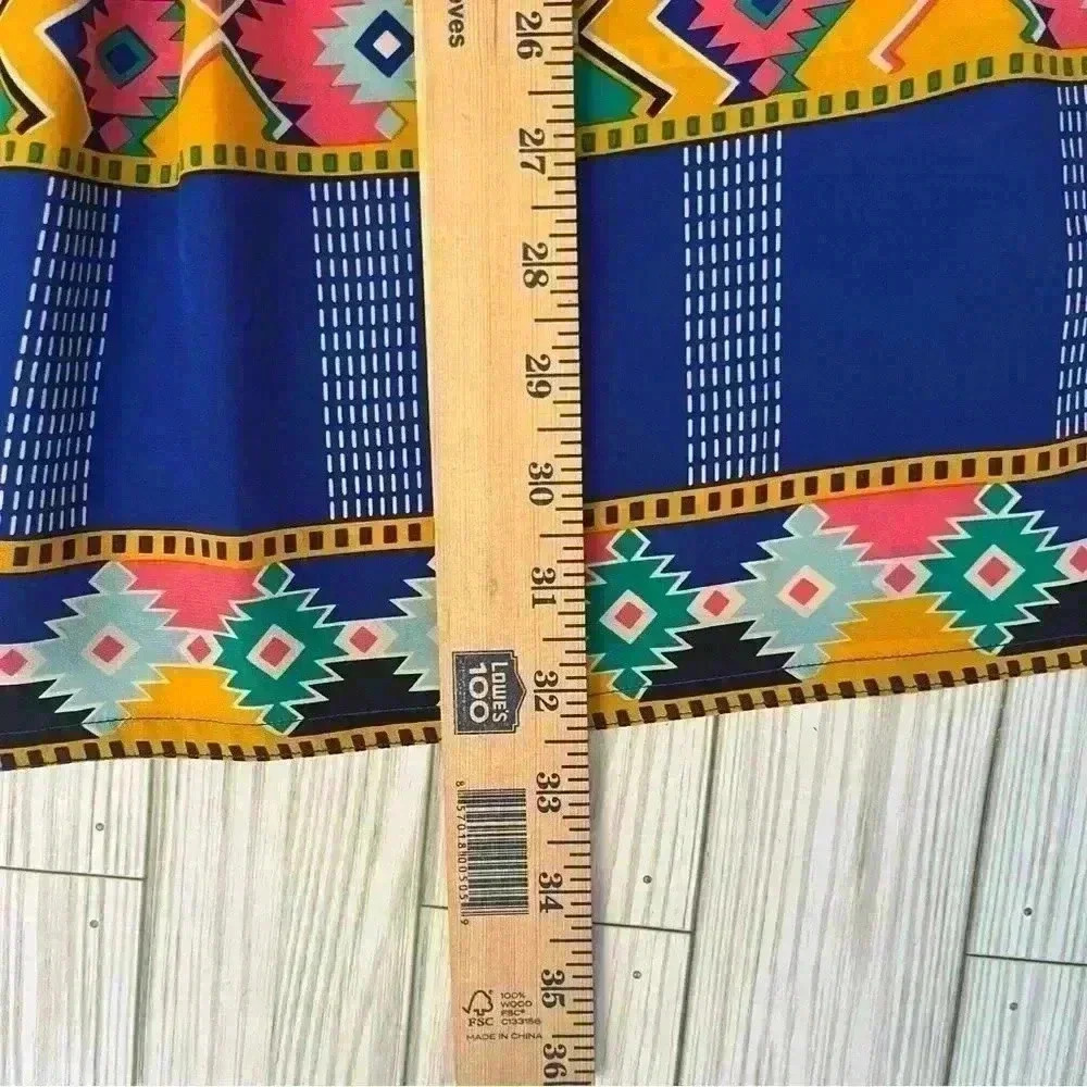 Colorful Geometric Pattern Midi Skirt - Picture 3 of 4
